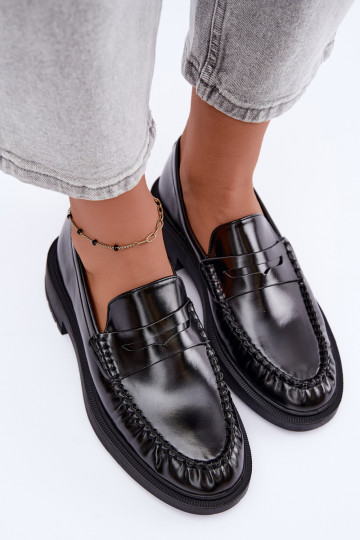 Mocassins noirs avec volants Rhosyn