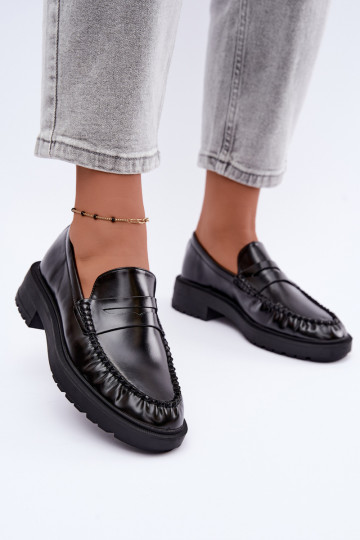 Mocassins noirs avec volants Rhosyn 2