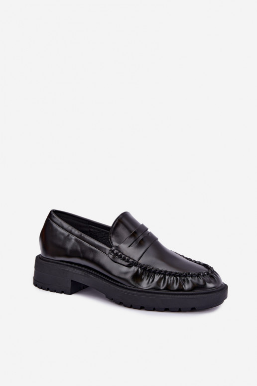 Mocassins noirs avec volants Rhosyn