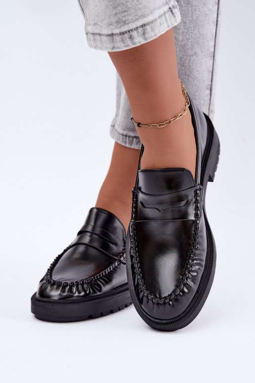 Mocassins noirs avec volants Rhosyn