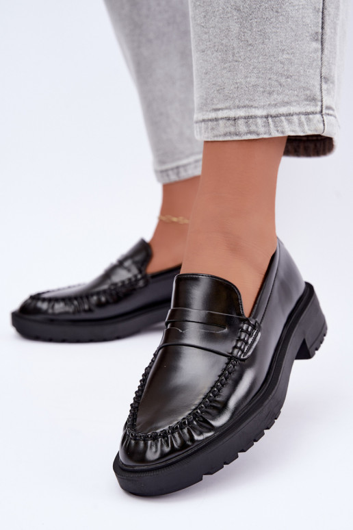 Mocassins noirs avec volants Rhosyn