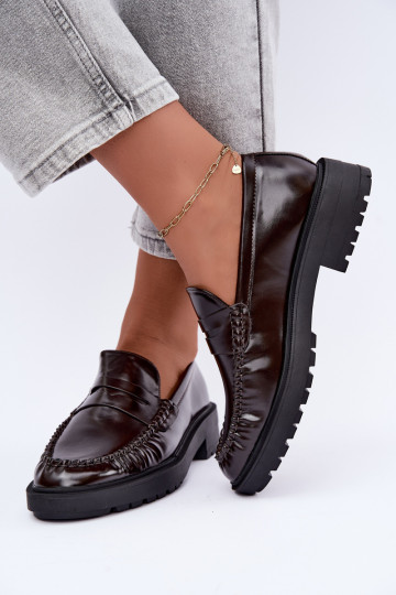 Mocassins chocolat avec volants Rhosyn 2