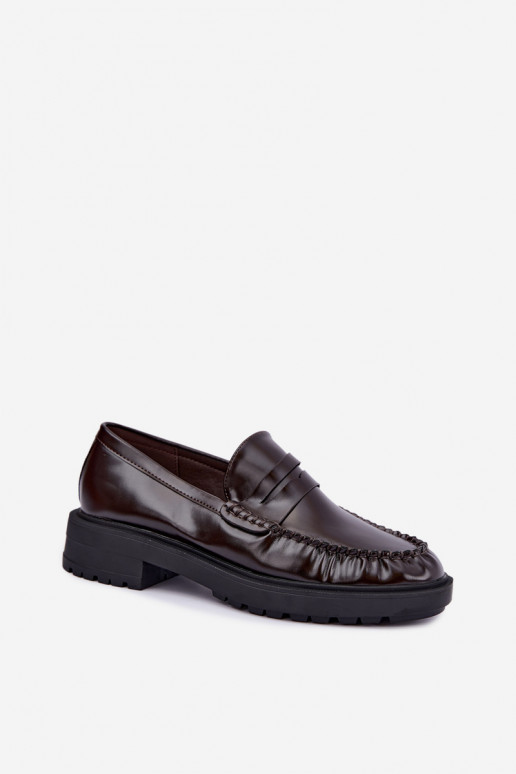 Mocassins chocolat avec volants Rhosyn
