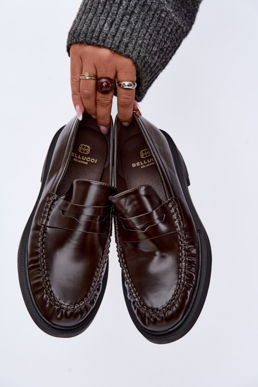Mocassins chocolat avec volants Rhosyn