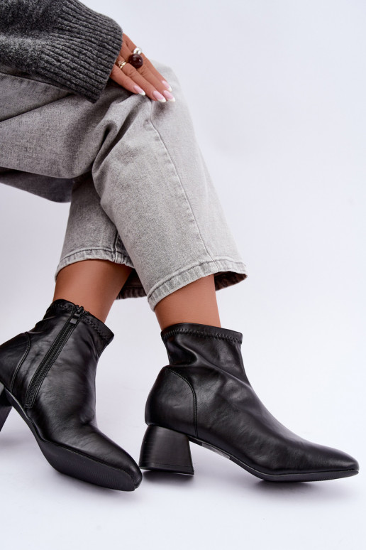 Bottines noires Klocke en simili cuir Estellea