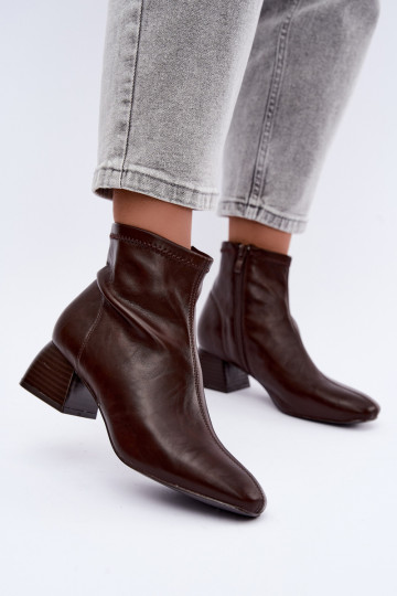 Estelle bottines en simili cuir couleur chocolat 2