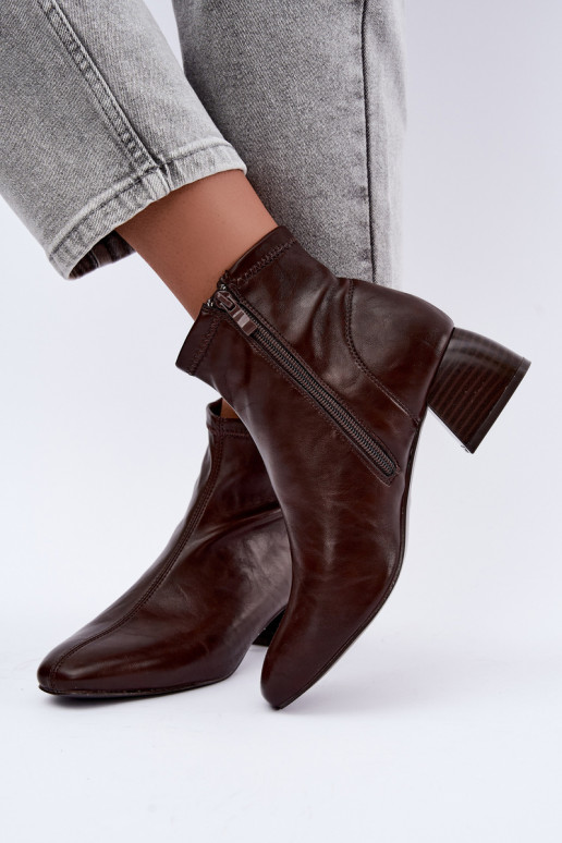 Estelle bottines en simili cuir couleur chocolat