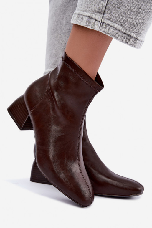 Estelle bottines en simili cuir couleur chocolat