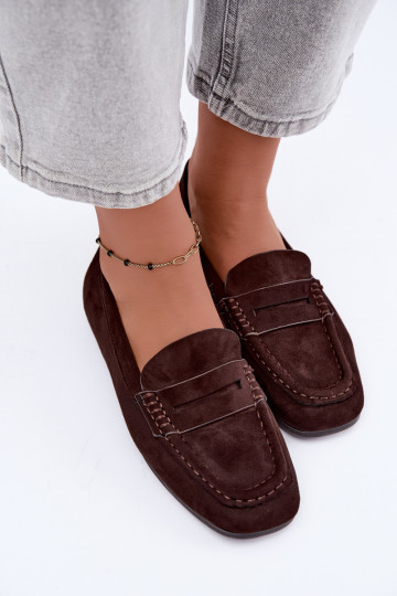 Sylvana mocassins plats pour femmes couleur chocolat