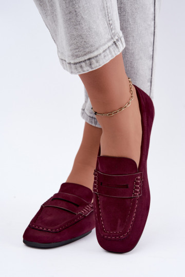 Sylvana mocassins plats pour femmes couleur bordeaux 2