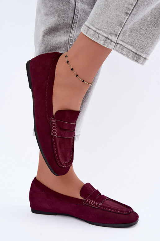 Sylvana mocassins plats pour femmes couleur bordeaux