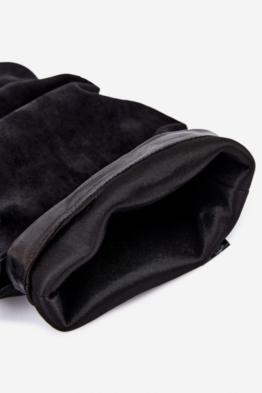 Orielle bottes longues chaudes avec volants et talons couleur noire
