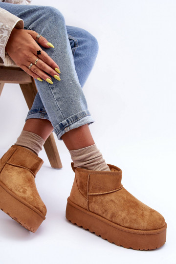 Bottes de neige en faux daim marron sur plateforme Corcoran