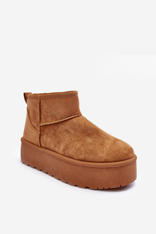 Bottes de neige en faux daim marron sur plateforme Corcoran