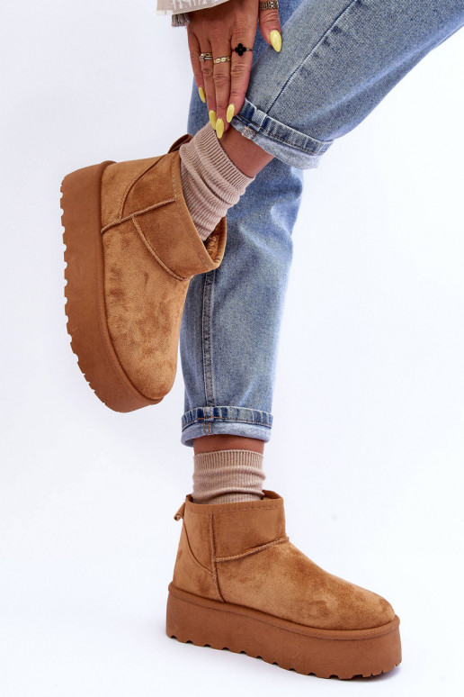 Bottes de neige en faux daim marron sur plateforme Corcoran