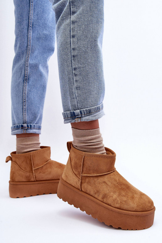 Bottes de neige en faux daim marron sur plateforme Corcoran