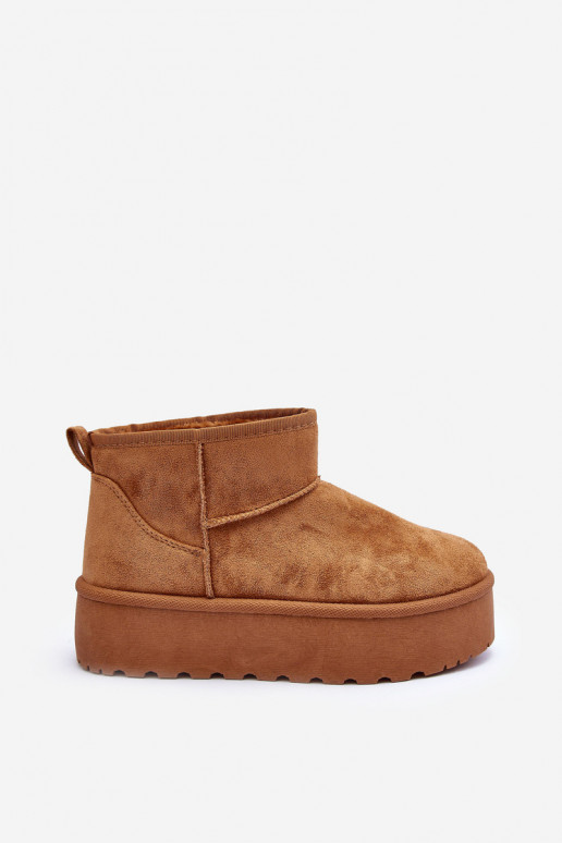 Bottes de neige en faux daim marron sur plateforme Corcoran