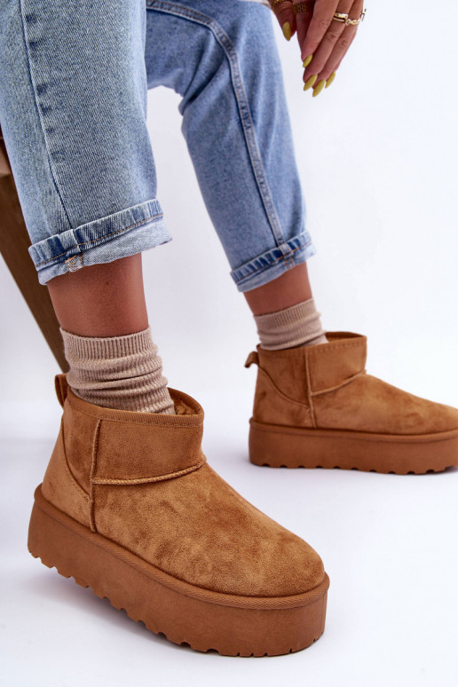 Bottes de neige en faux daim marron sur plateforme Corcoran
