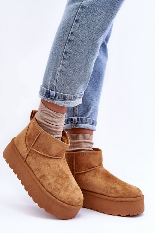 Bottes de neige en faux daim marron sur plateforme Corcoran