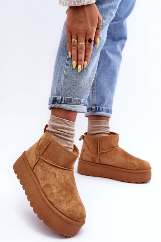 Bottes de neige en faux daim marron sur plateforme Corcoran