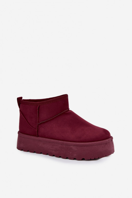Bottes de neige en faux daim bordeaux sur plateforme Corcoran