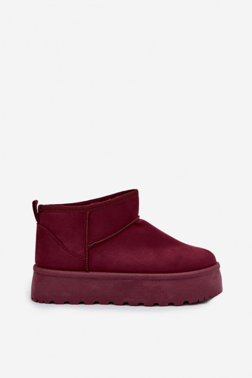 Bottes de neige en faux daim bordeaux sur plateforme Corcoran