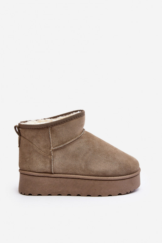 Bottes de neige vertes pour femmes sur une plateforme avec isolation et fourrure à l'intérieur Xamella