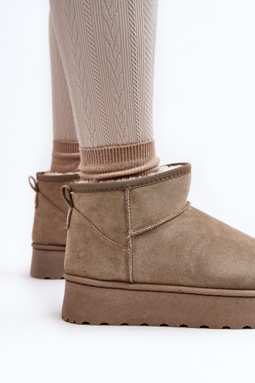 Bottes de neige vertes pour femmes sur une plateforme avec isolation et fourrure à l'intérieur Xamella