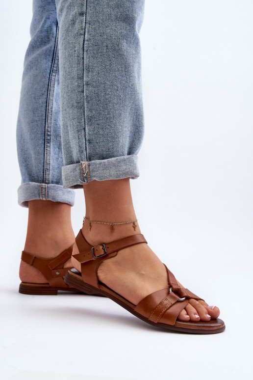Sandales brunes pour femmes Zazoo 40182
