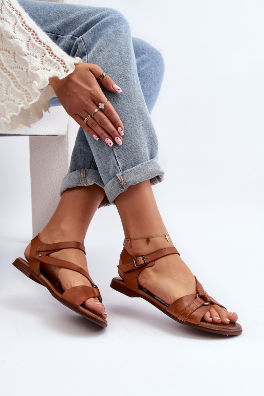 Sandales brunes pour femmes Zazoo 40182