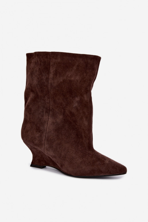 Bottines à enfiler avec plateforme en couleur chocolat Coralise