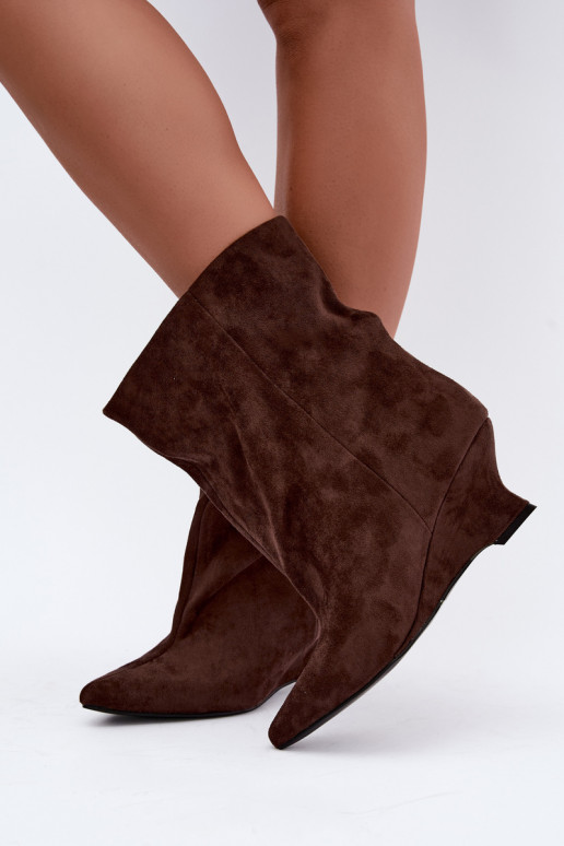 Bottines à enfiler avec plateforme en couleur chocolat Coralise