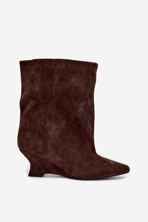 Bottines à enfiler avec plateforme en couleur chocolat Coralise