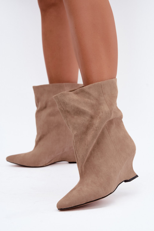 Bottines à enfiler avec plateforme en couleur sable Coralise