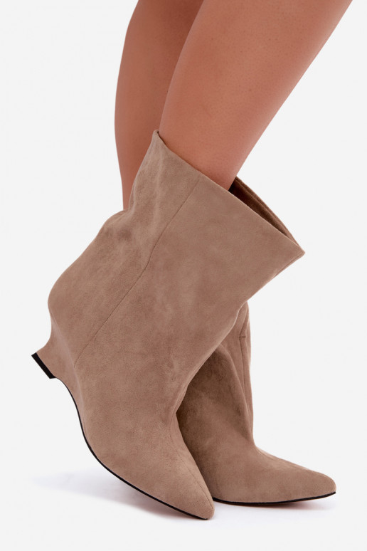 Bottines à enfiler avec plateforme en couleur sable Coralise