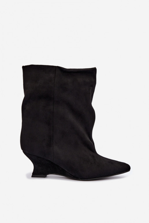 Bottines à enfiler avec plateforme en couleur noire Coralise