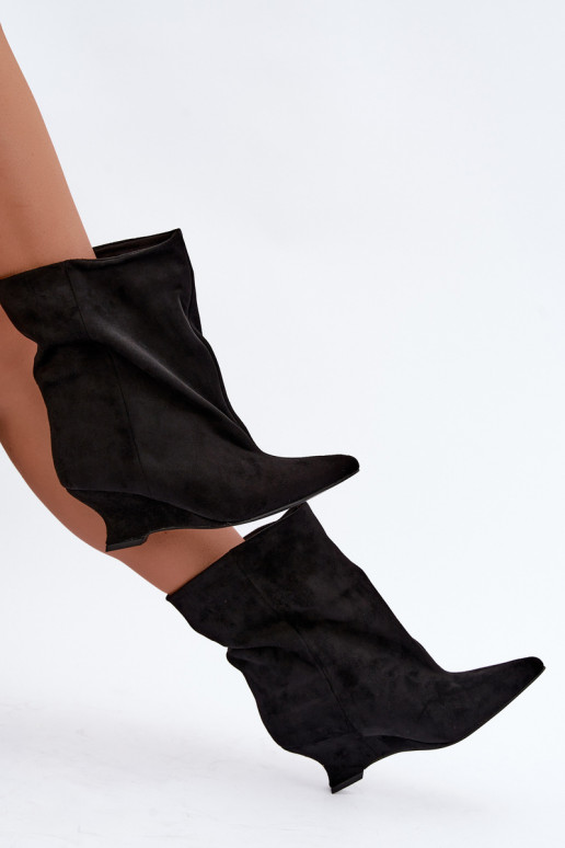 Bottines à enfiler avec plateforme en couleur noire Coralise