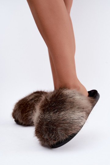 Chaussons pour femmes Bellisane avec fourrure brune 2