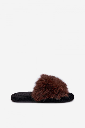 Chaussons pour femmes Fiorabelle avec fourrure brune 2