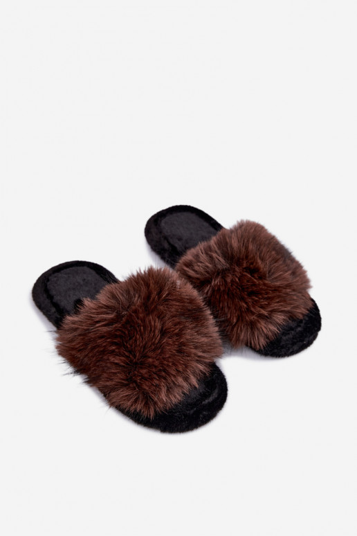 Chaussons pour femmes Fiorabelle avec fourrure brune