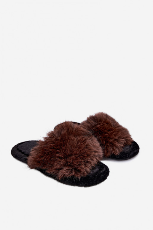 Chaussons pour femmes Fiorabelle avec fourrure brune