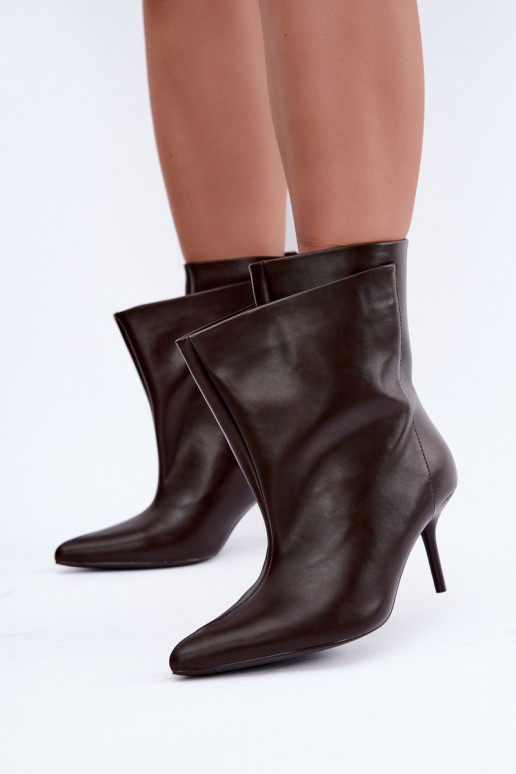Bottines isolées Damarielle avec talons fins bruns