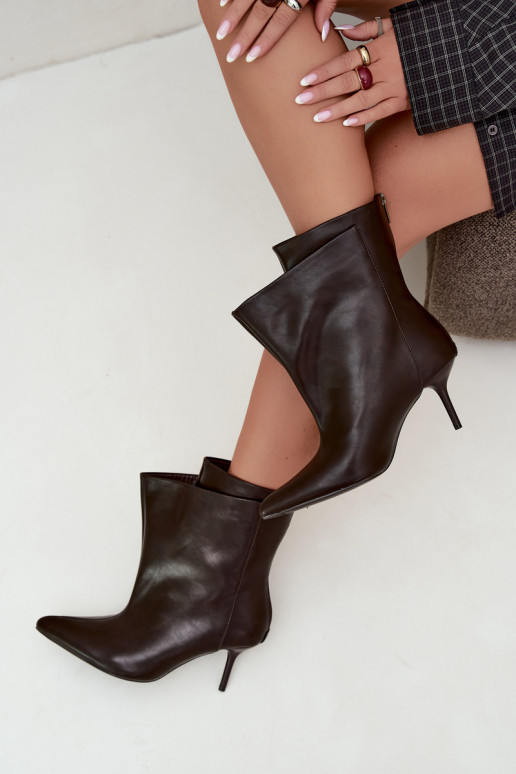 Bottines isolées Damarielle avec talons fins bruns