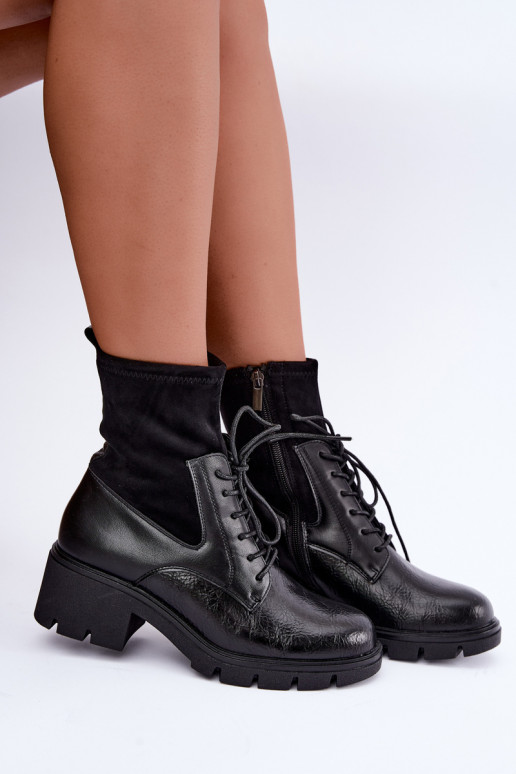 Bottines isolées pour femmes avec talons noires Aurelis