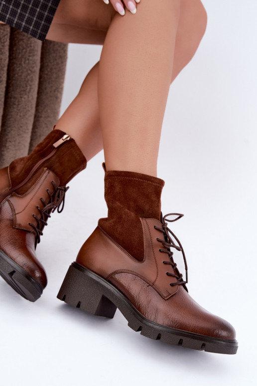 Bottines isolées pour femmes avec talons marron Aurelis