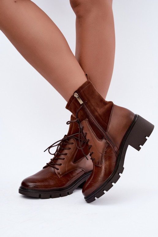 Bottines isolées pour femmes avec talons marron Aurelis