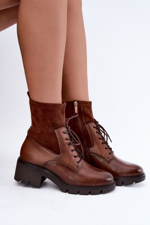 Bottines isolées pour femmes avec talons marron Aurelis