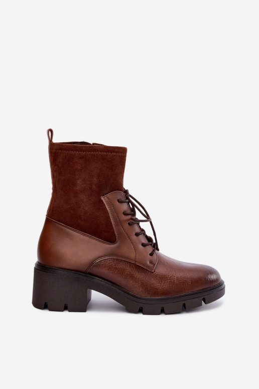 Bottines isolées pour femmes avec talons marron Aurelis
