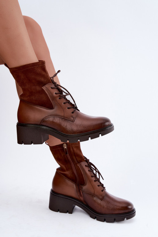Bottines isolées pour femmes avec talons marron Aurelis