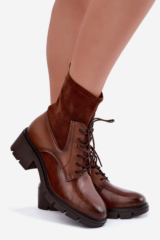 Bottines isolées pour femmes avec talons marron Aurelis